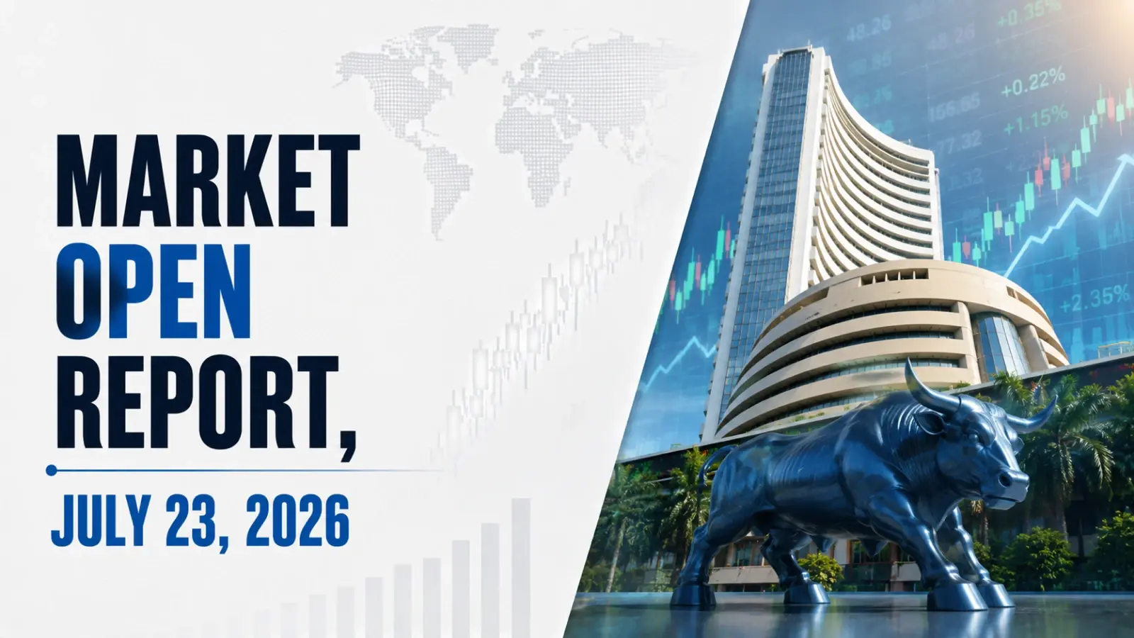 Market Open Report, July 23, 2026: Sensex Drops 270 pts, Nifty Loses 66 pts at Open Amid Higher Oil, Escalating Iran War, Weak US Cues