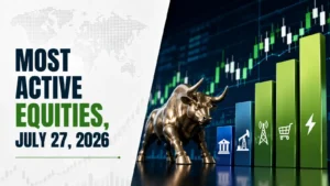 Most Active Equities, July 27, 2026: IDFC First Bank, Vodafone Idea, PC Jeweller Dominate Trading Volumes on Monday