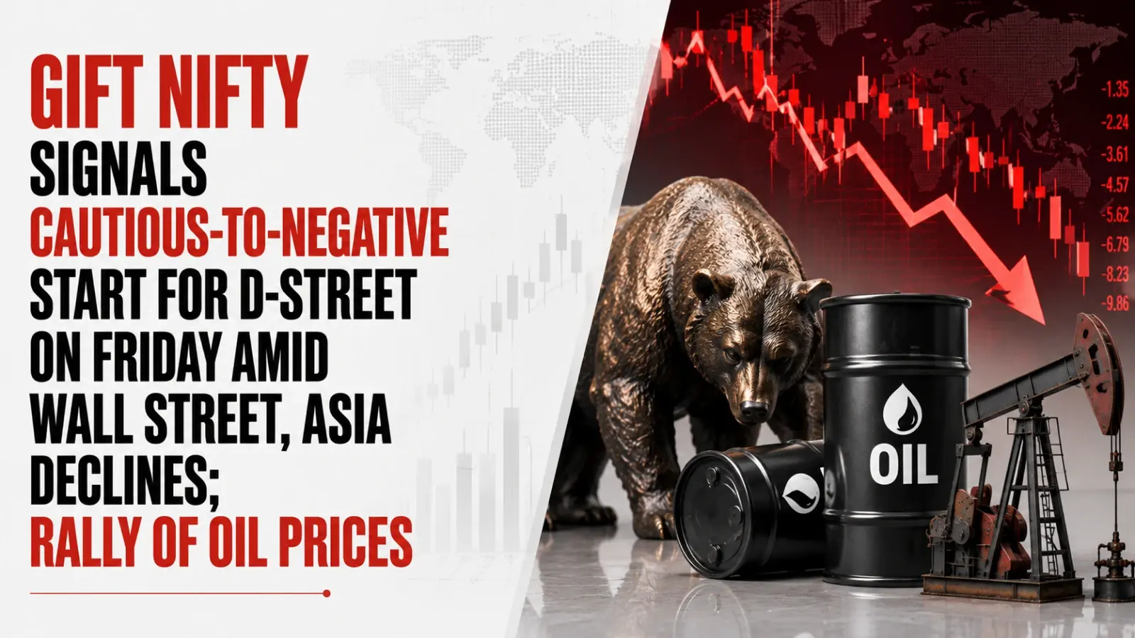 Gift Nifty Signals cautious-to-negative start for D-Street on Friday amid Wall Street, Asia declines; rally of oil prices