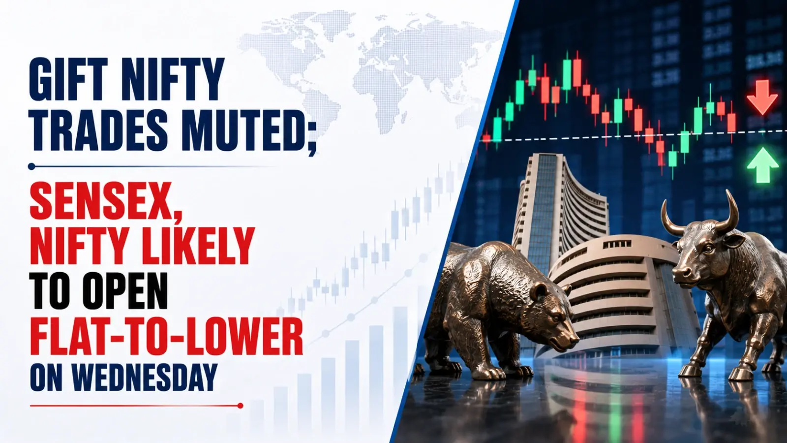 Gift Nifty Trades Muted; Sensex, Nifty Likely to Open Flat-to-Lower on Wednesday
