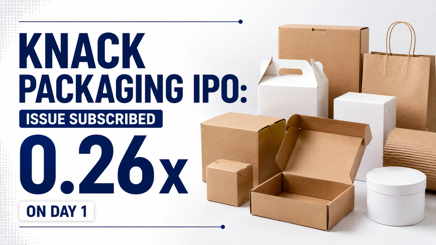 Knack Packaging IPO: Issue Subscribed 0.26x on Day 1
