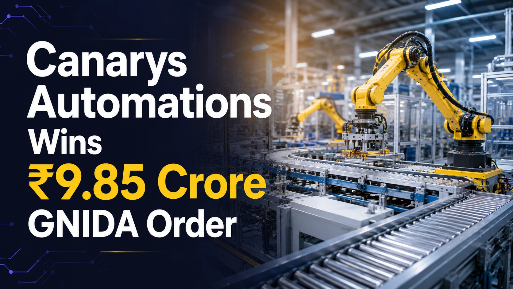 Canarys Automations Wins ₹9.85 Crore GNIDA Order; Shares Gain