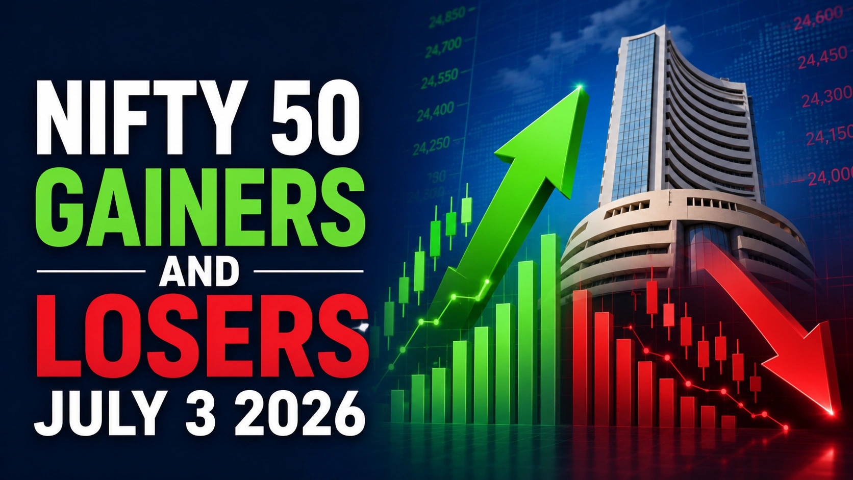Nifty 50 Gainers and Losers, July 3, 2026: HCL Tech, Tech Mahindra, Dr Reddy's Among Gainers; IndiGo, SBI, Tata Consumer Among Laggards
