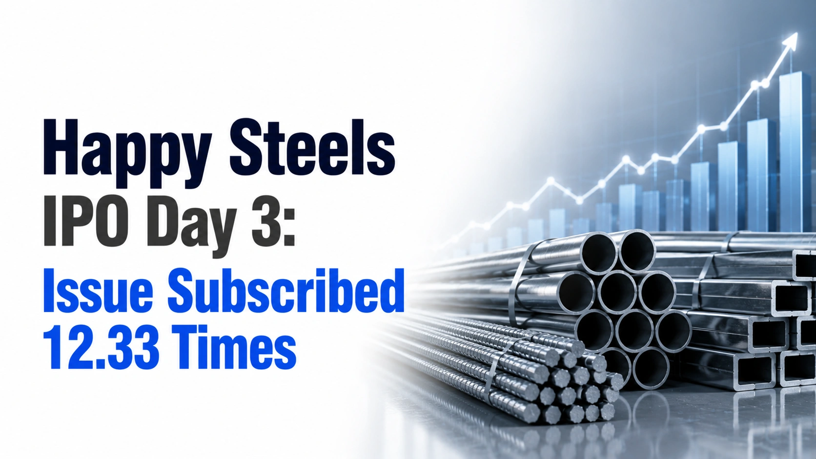 Happy Steels IPO Day 3: Issue Subscribed 12.33 Times Ahead of Today's Closing; Retail Portion Booked 14.34x