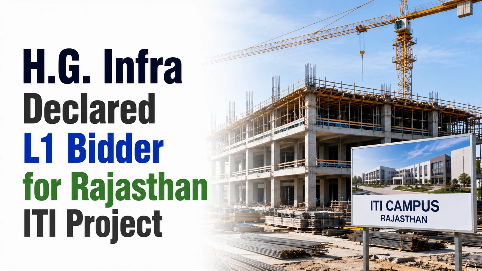 H.G. Infra Declared L1 Bidder for Rajasthan ITI Upgradation Project; Shares Rise 0.98%