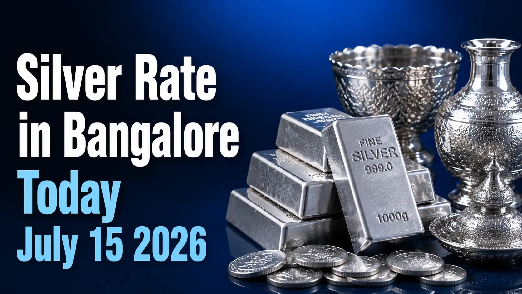 Silver Rate in Bangalore Today, July 15, 2026: Silver Prices Stay Flat at ₹235 Per Gram 