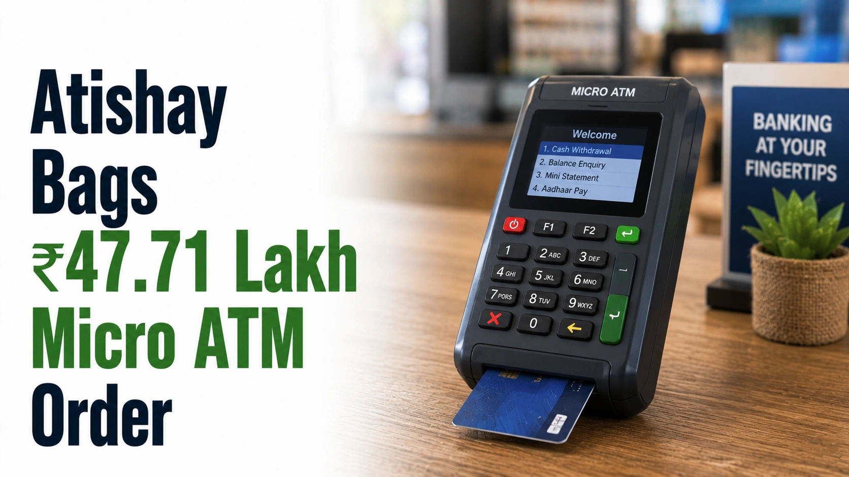 Atishay Bags ₹47.71 Lakh Micro ATM Order; Shares Recover Late