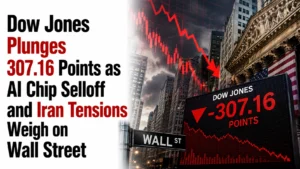 Dow Jones Plunges 307.16 Points as AI Chip Selloff and Iran Tensions Weigh on Wall Street