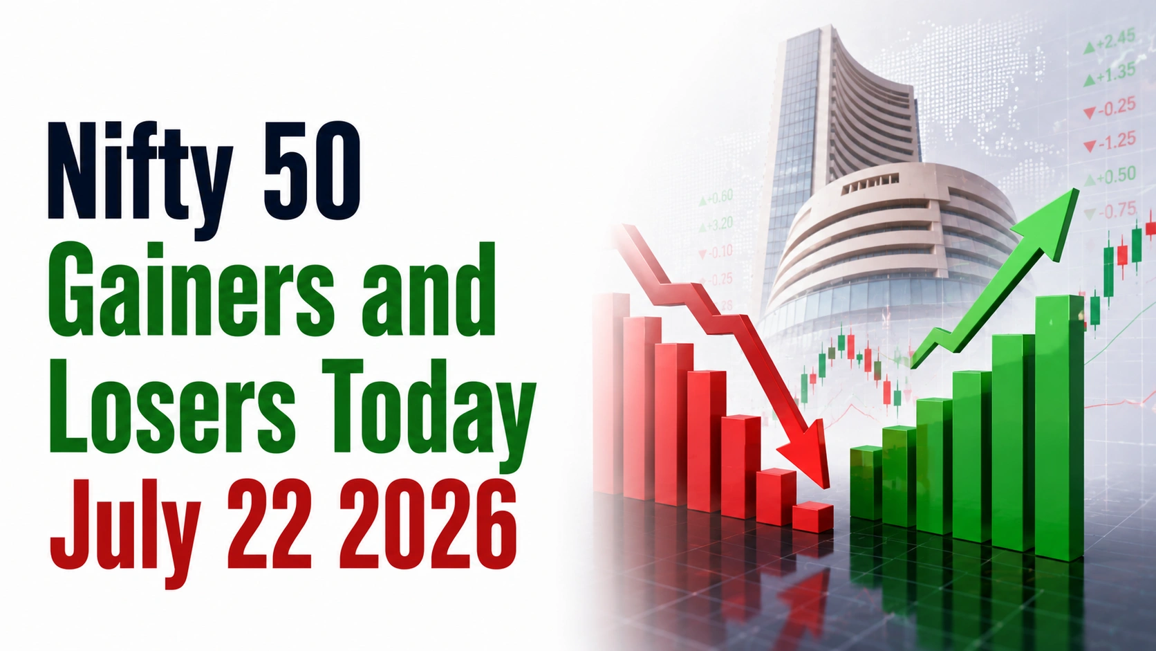 Nifty 50 Gainers and Losers Today, July 22, 2026: Bajaj Auto, Nestle India, ONGC Among Gainers; IndiGo, SBI, Axis Bank Among Losers