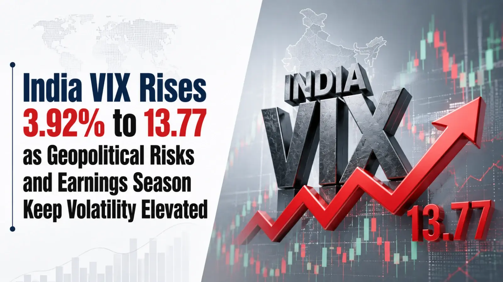 India VIX Rises 3.92% to 13.77 as Geopolitical Risks and Earnings Season Keep Volatility Elevated