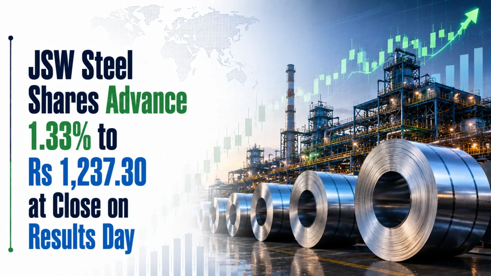 JSW Steel Shares Advance 1.33% to Rs 1,237.30 at Close on Results Day