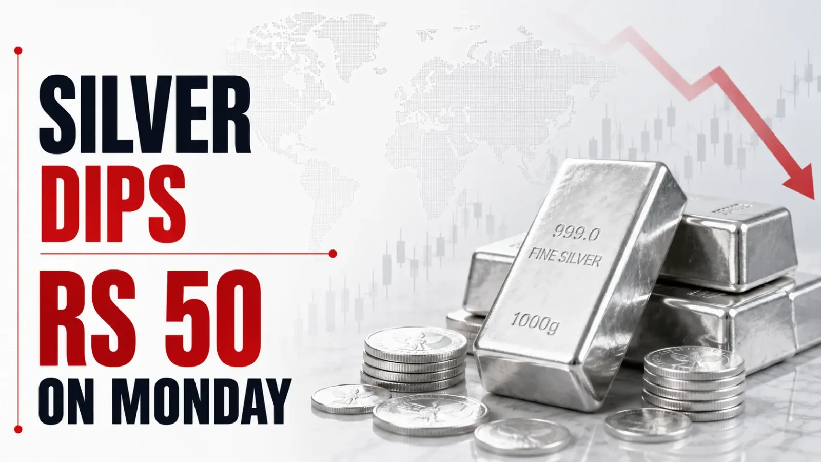 Silver Dips Rs 50 on Monday, Reversing Part of Friday’s Gain