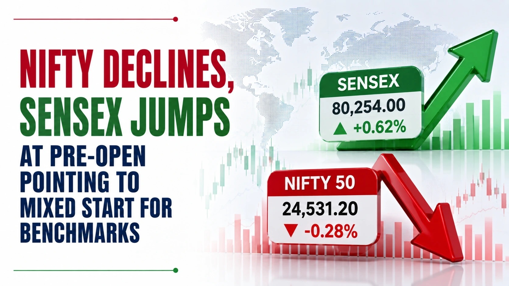 Nifty Declines, Sensex Jumps At Pre-Open Pointing To Mixed Start For Benchmarks