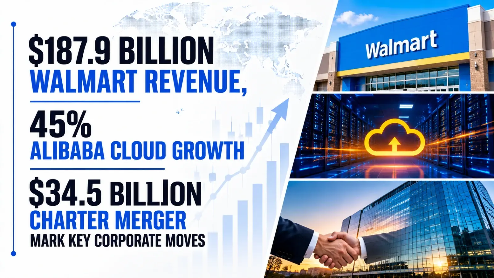 $187.9 Billion Walmart Revenue, 45% Alibaba Cloud Growth and $34.5 Billion Charter Merger Mark Key Corporate Moves