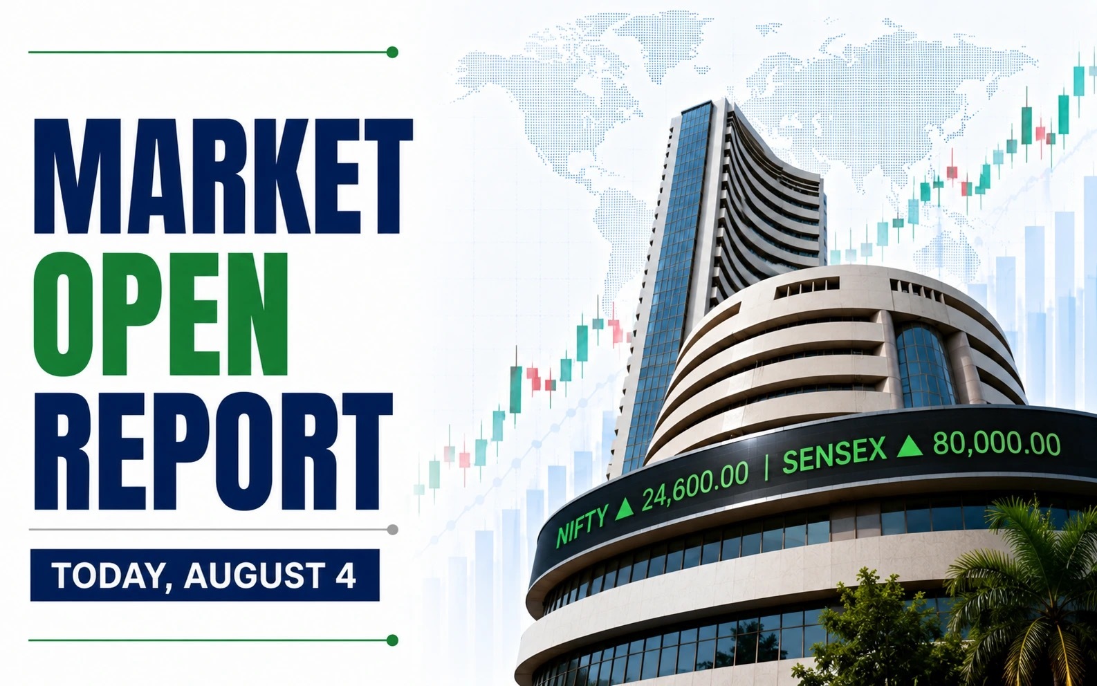Market Open Report Today, August 4: Sensex, Nifty Set for Positive Open Tracking Wall Street Records; Iran Talks in Doubt
