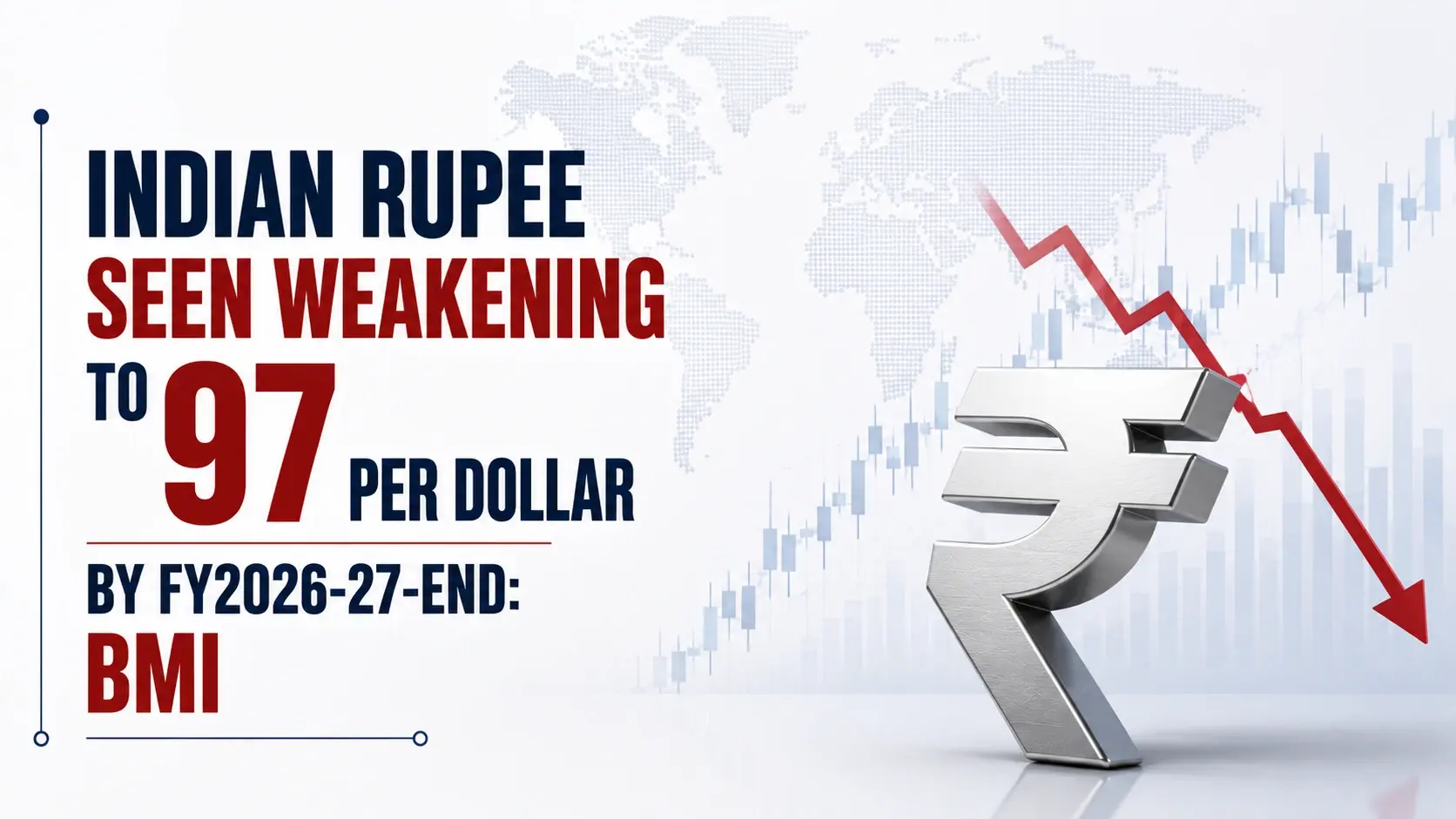 Indian Rupee Seen Weakening to 97 per Dollar by FY2026-27-End: BMI