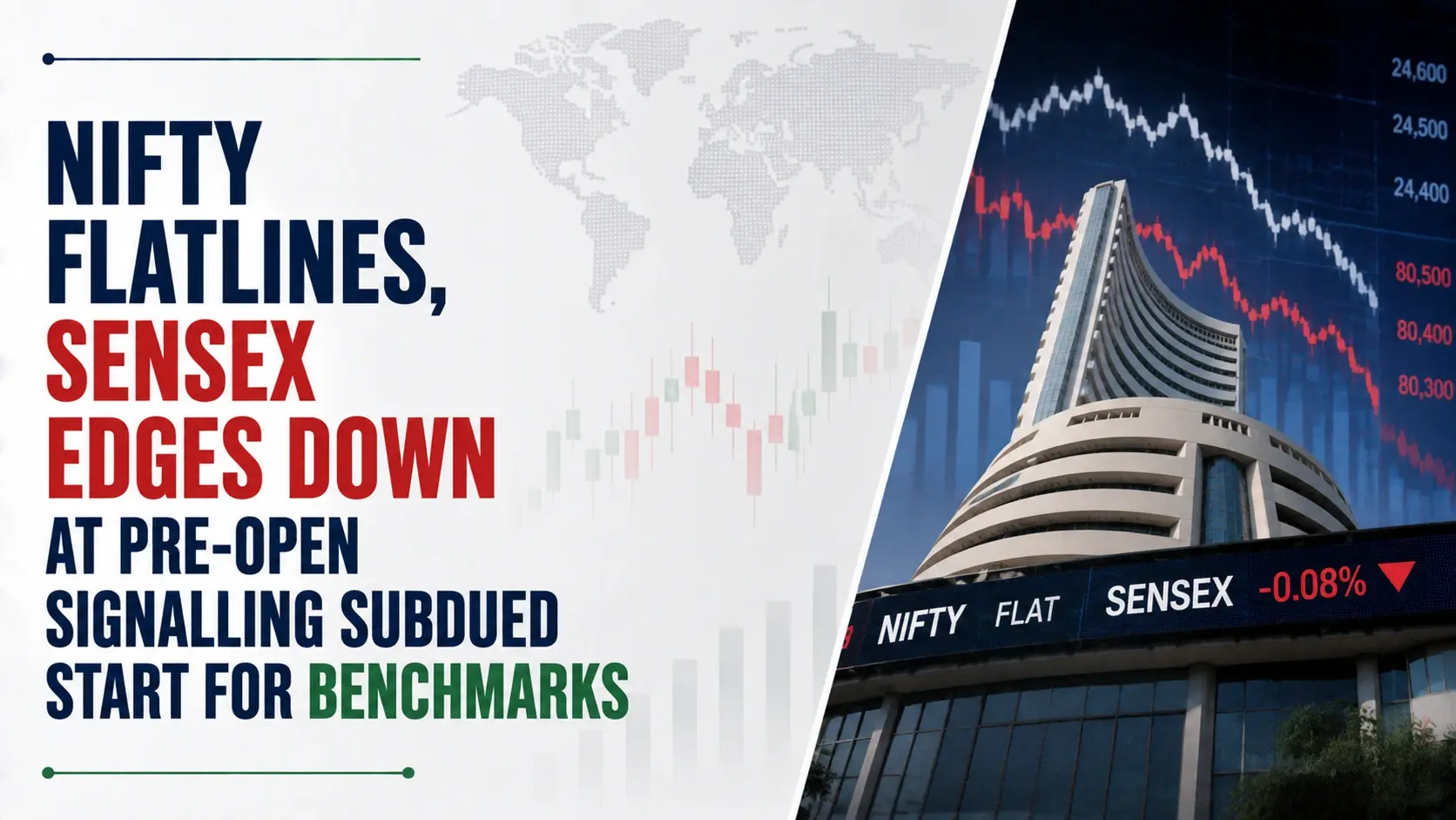 Nifty Flatlines, Sensex Edges Down At Pre-Open Signalling Subdued Start For Benchmarks 