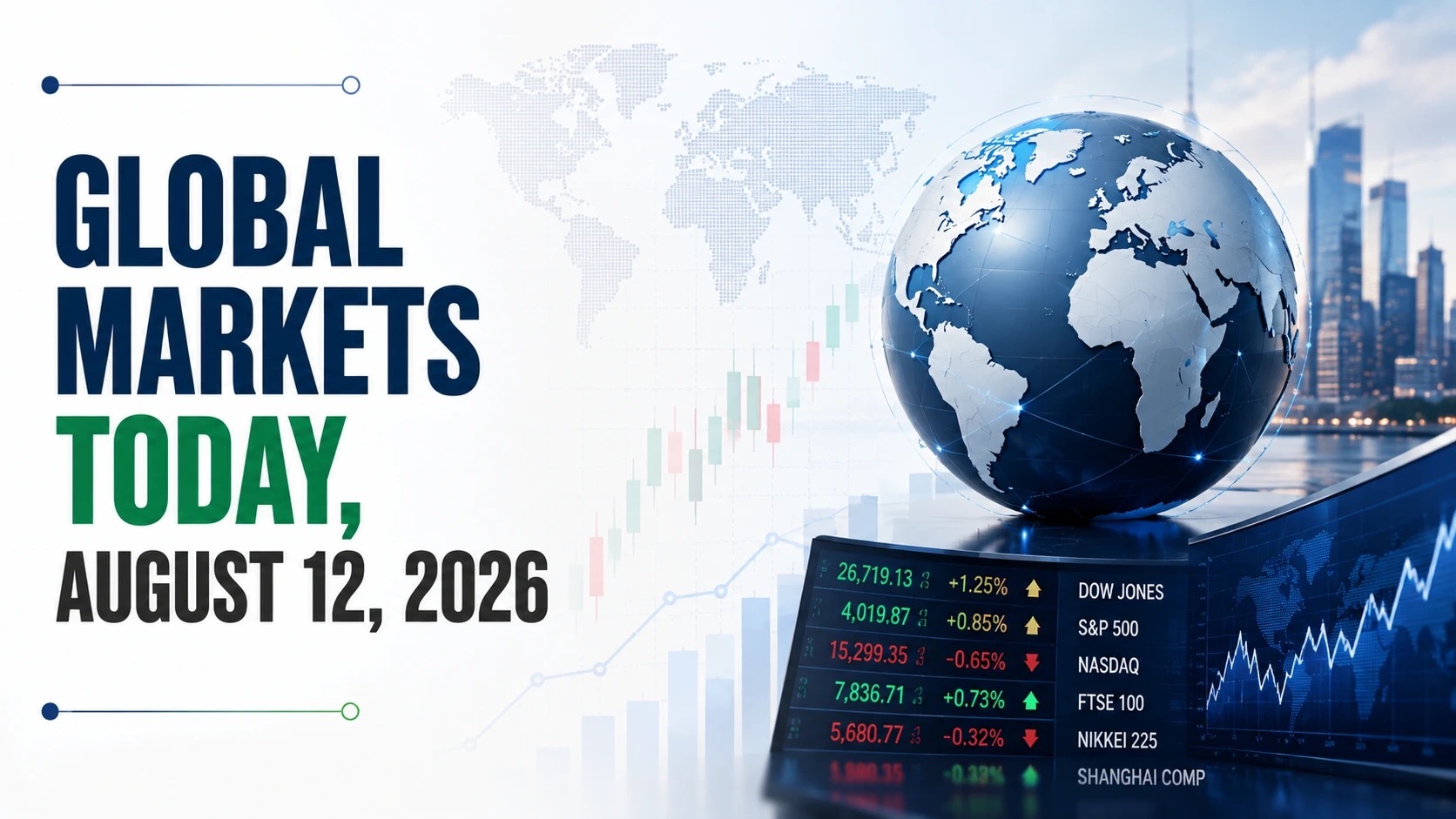 Global Markets Today, August 12, 2026: Asian Stocks Mixed, Wall Street Weak, Oil Prices Climb; India May Get Cautious Start