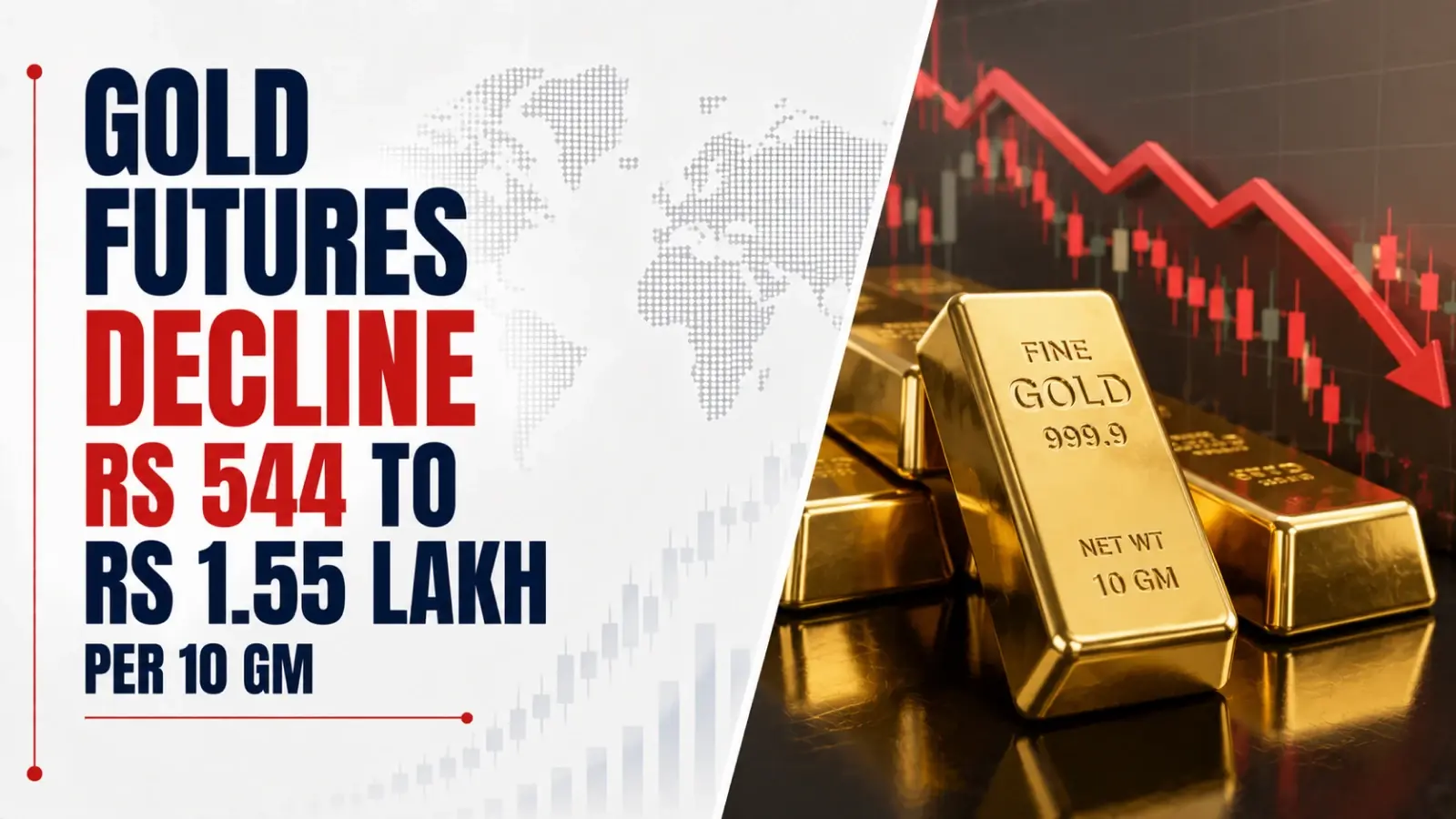 Gold Futures Decline Rs 544 to Rs 1.55 Lakh per 10 GM