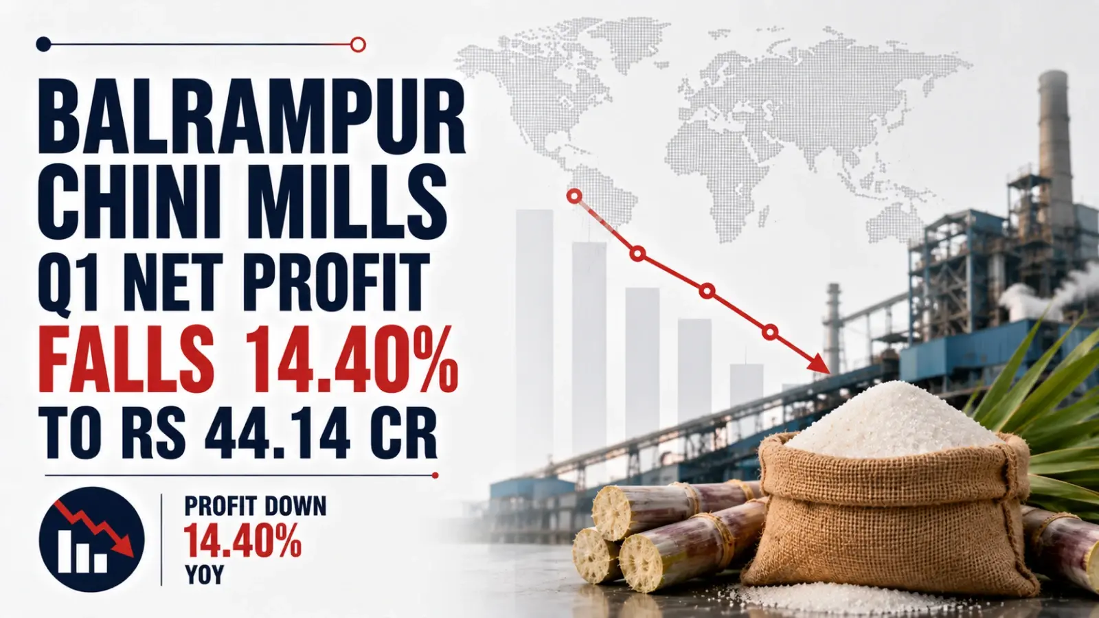 Balrampur Chini Mills Q1 Net Profit Falls 14.40% to Rs 44.14 Cr