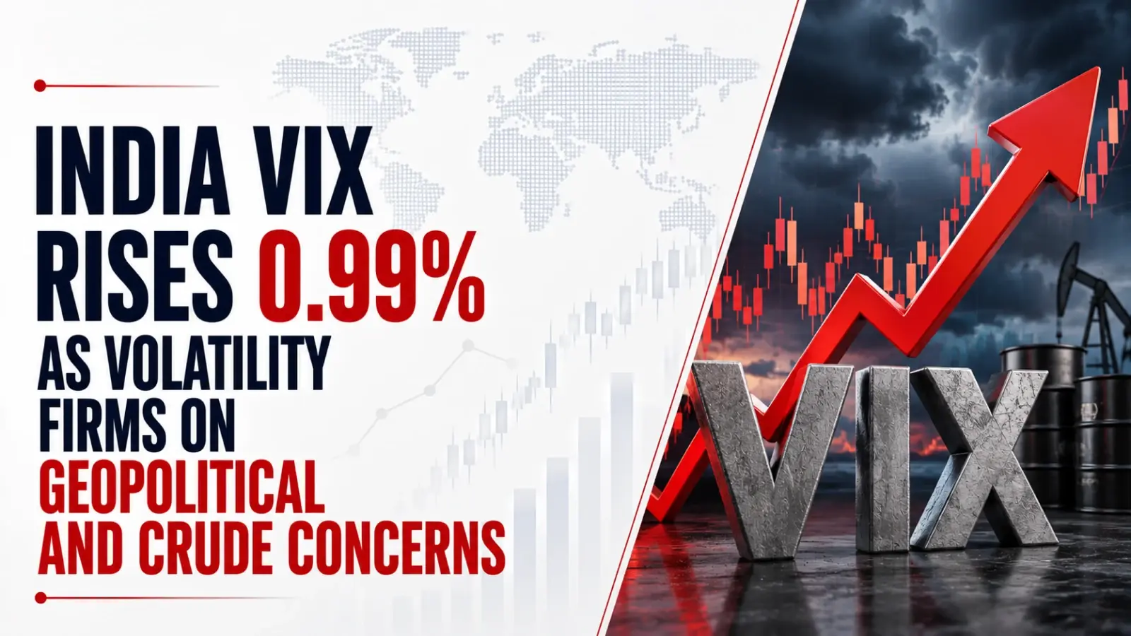 India VIX Rises 0.99% as Volatility Firms on Geopolitical and Crude Concerns 