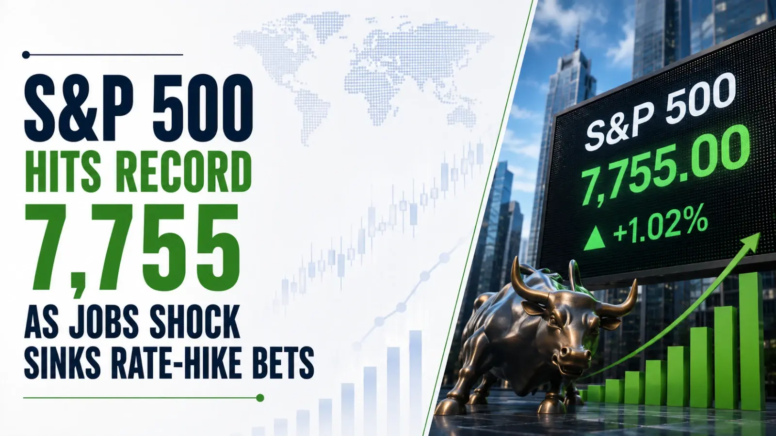 S&P 500 Hits Record 7,755 as Jobs Shock Sinks Rate-Hike Bets, While Oil Plunge and Iran Peace Hopes Drive 907-Point Dow Surge
