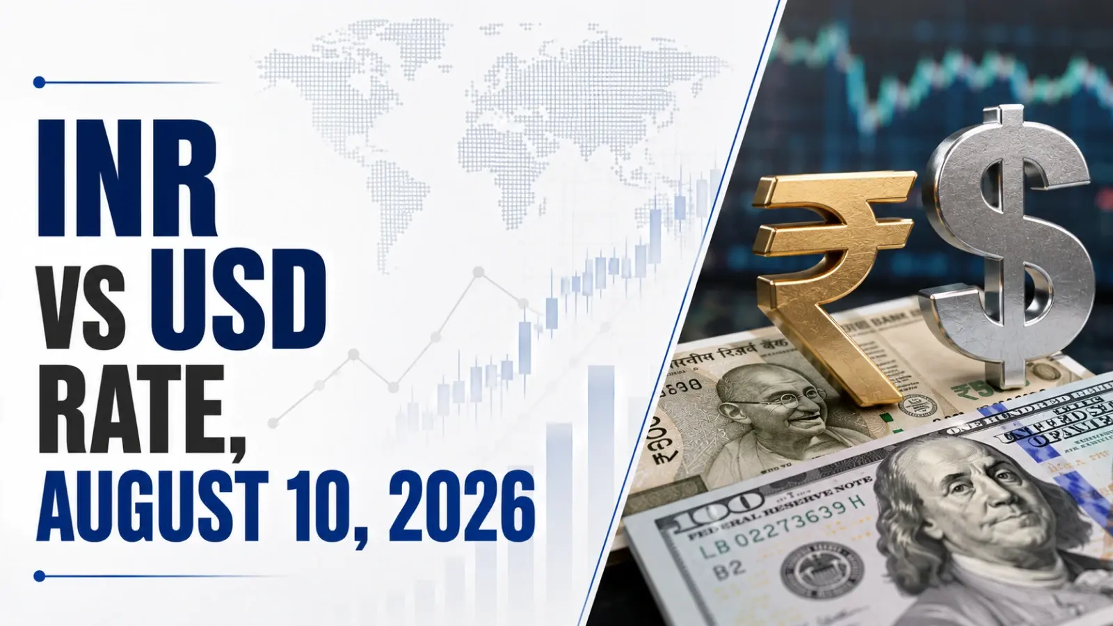 INR vs USD Rate, August 10, 2026: Rupee Falls 11 Paise To Close at 95.28 Against US Dollar on Firm Crude Oil Prices