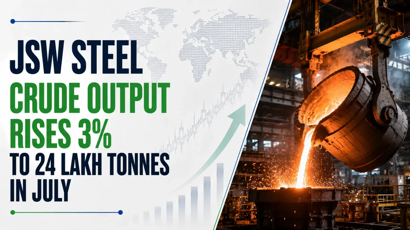 JSW Steel Crude Output Rises 3% to 24 Lakh Tonnes in July