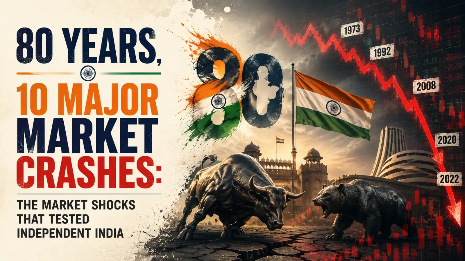 80 Years, 10 Major Market Crashes: The Shocks That Tested Independent India