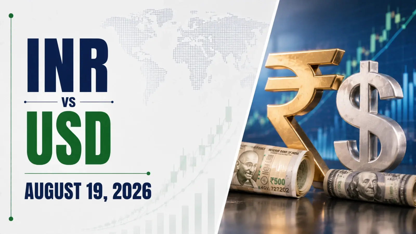 INR vs USD Rate, August 19, 2026: Rupee Rises 1 Paisa to 95.73 Against US Dollar in Early Trade