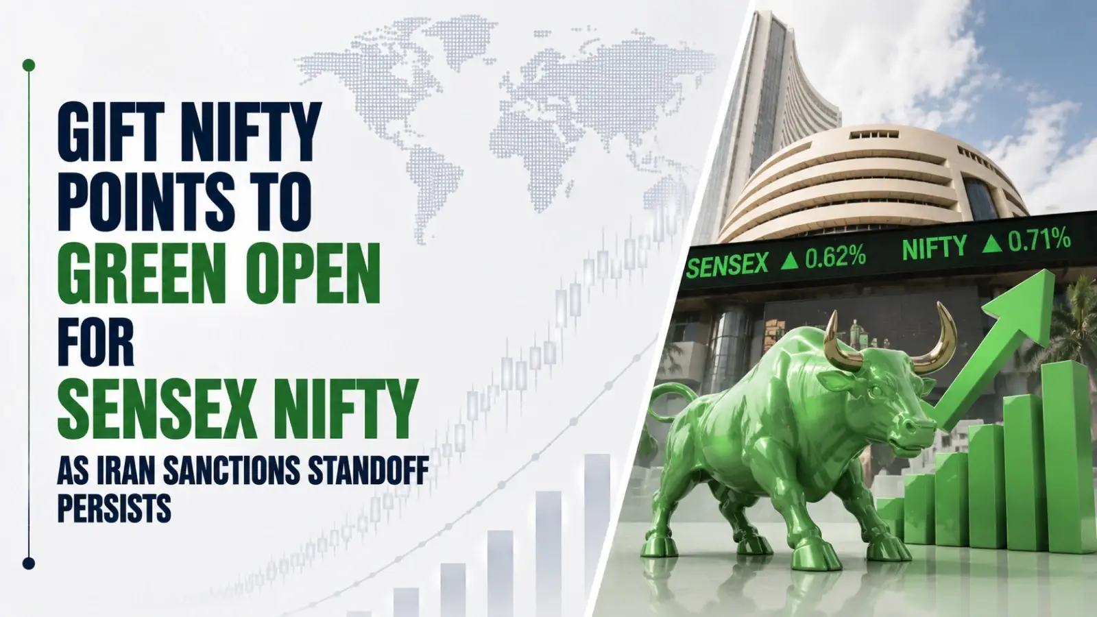 Gift Nifty Points to Green Open for Sensex, Nifty as Iran Sanctions Standoff Persists