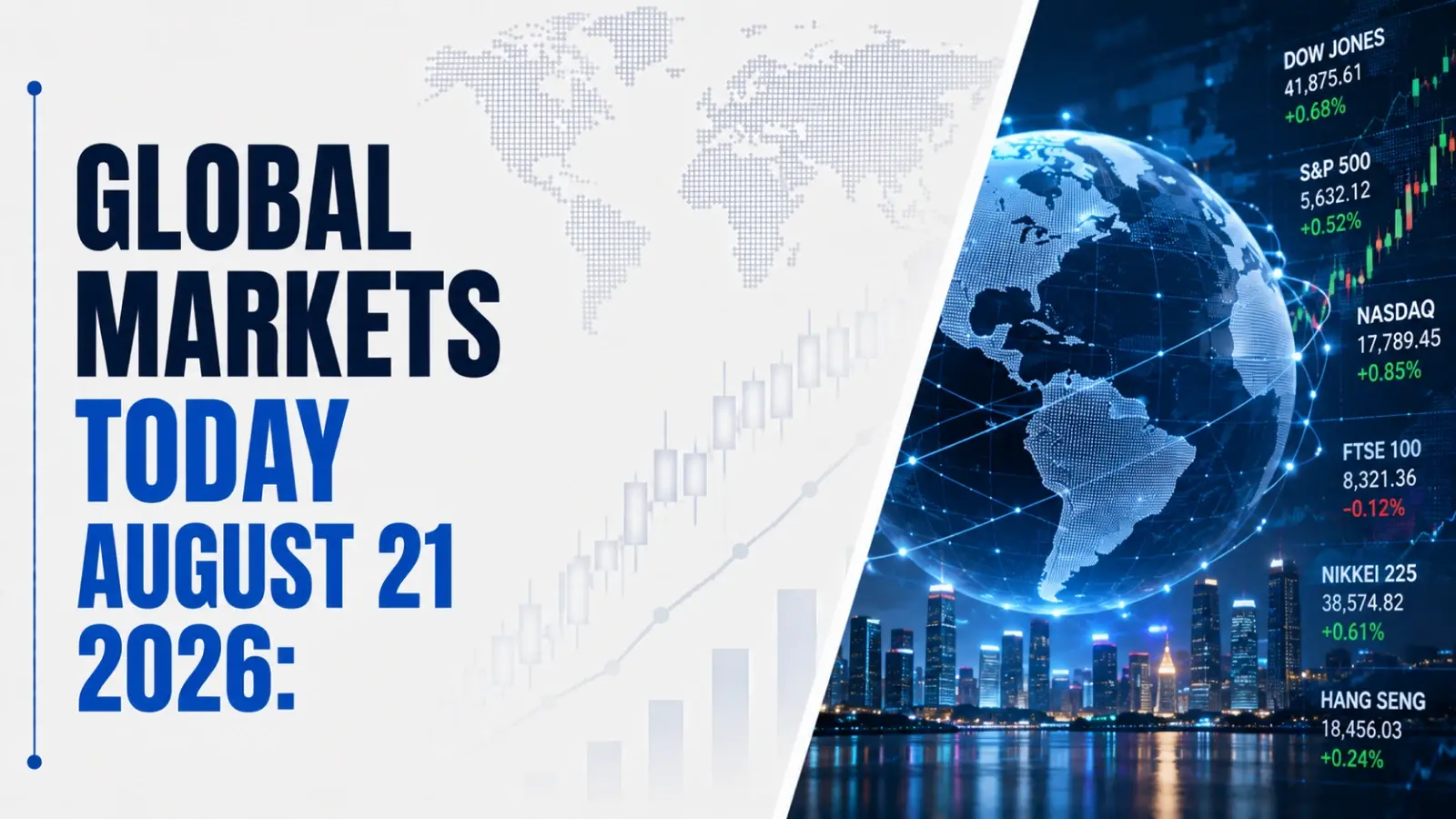 Global Markets Today, August 21, 2026: Asian Stocks Mixed, Wall Street Slumps, Oil Near $94; Indian Markets May See Lower Start
