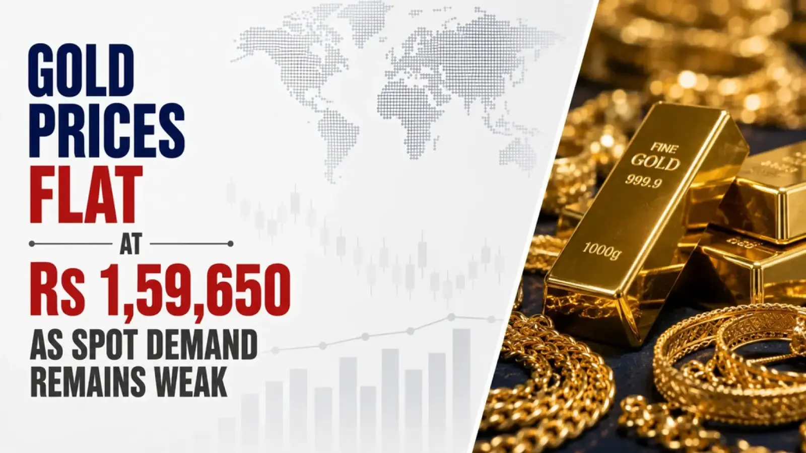 Gold Prices Flat at Rs 1,59,650 as Spot Demand Remains Weak