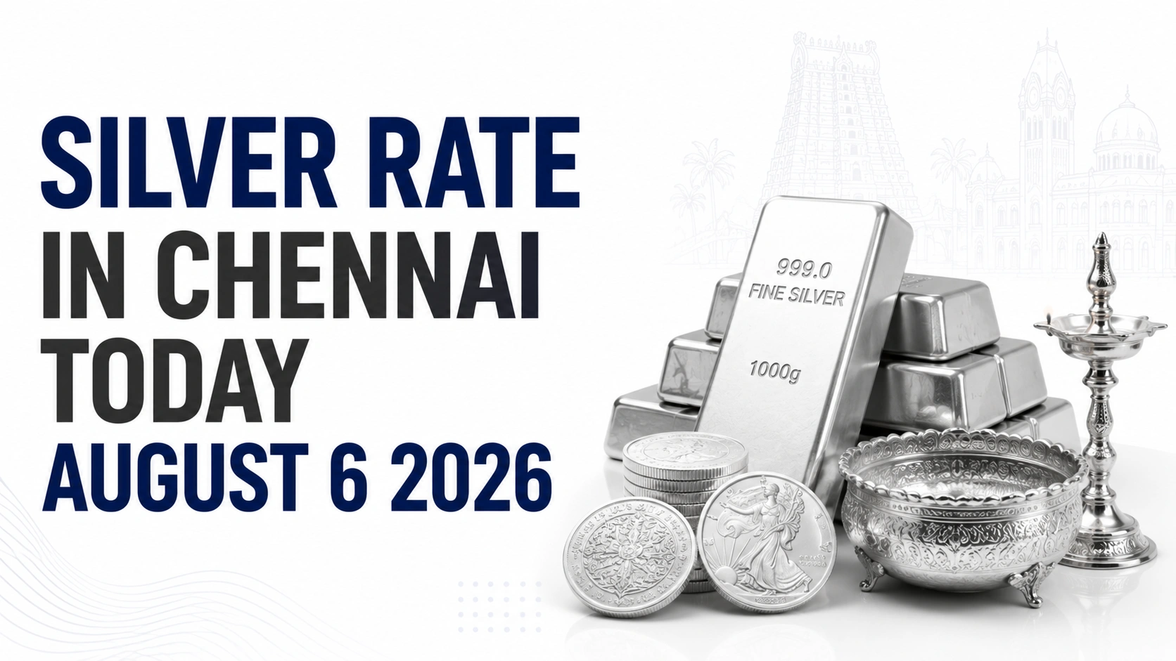 Silver Rate in Chennai Today, August 6, 2026: Silver Surges to 10-Day High as Prices Hit ₹250 Per Gram