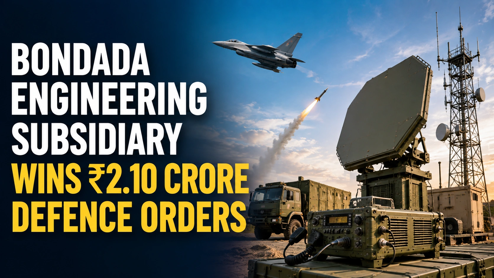 Bondada Engineering Subsidiary Wins ₹2.10 Crore Defence Orders From BEL, DRDO; Stock Holds Steady