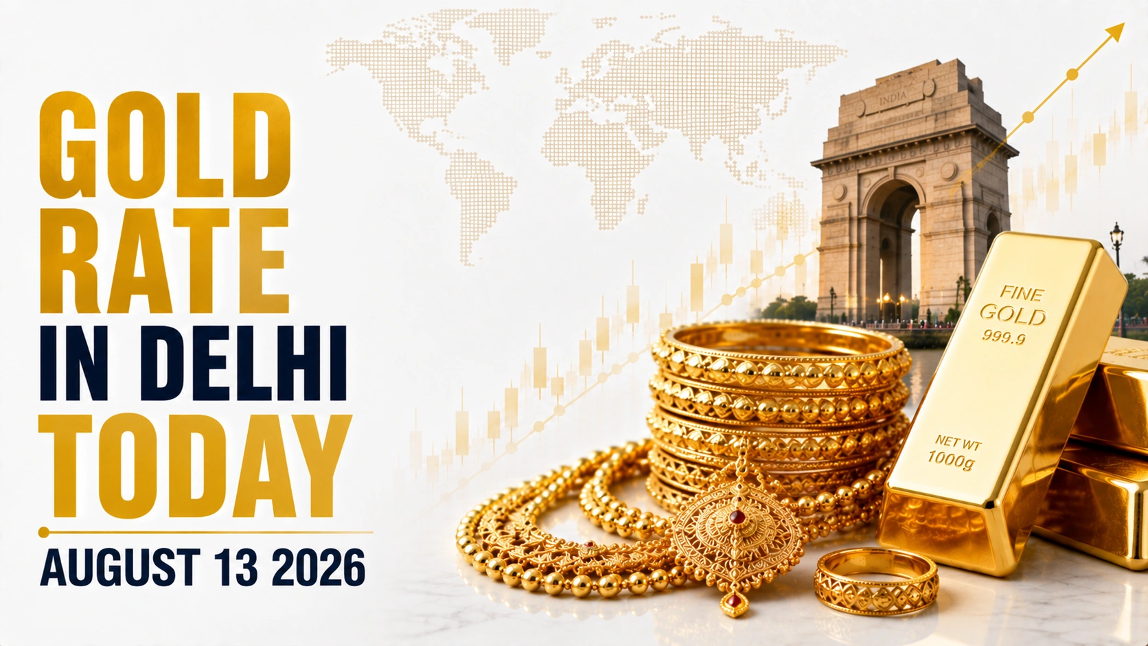 Gold Rate in Delhi Today, August 13, 2026: 24K Gold Rises to ₹15,528 Per Gram