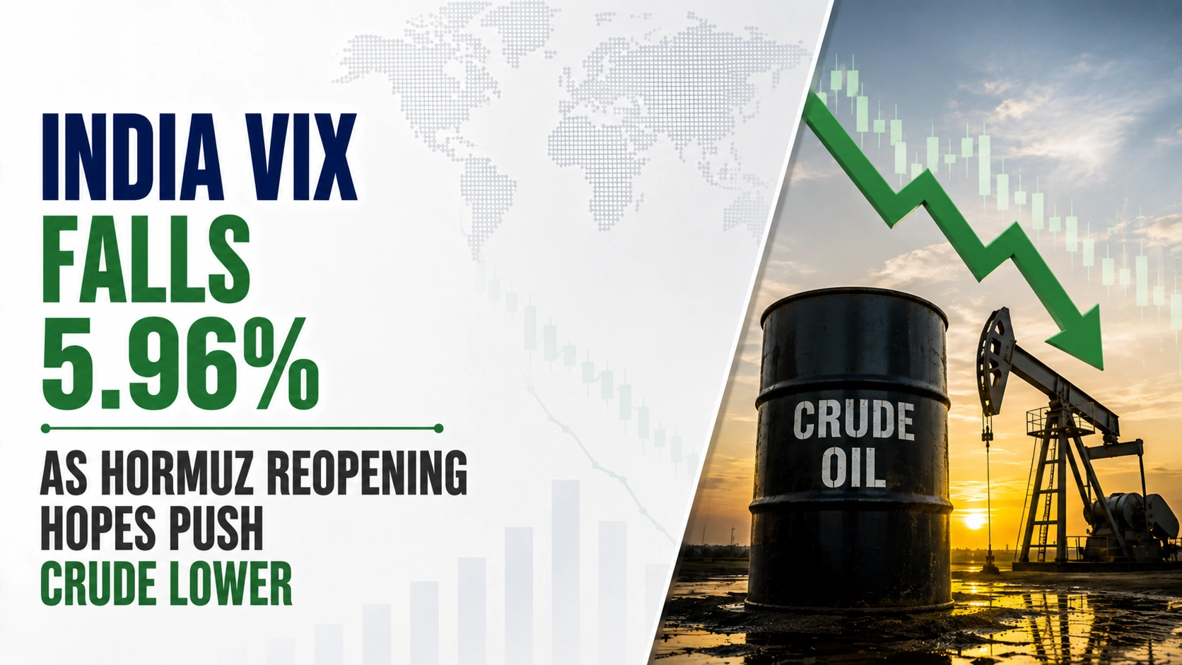 India VIX Falls 5.96% As Hormuz Reopening Hopes Push Crude Lower 