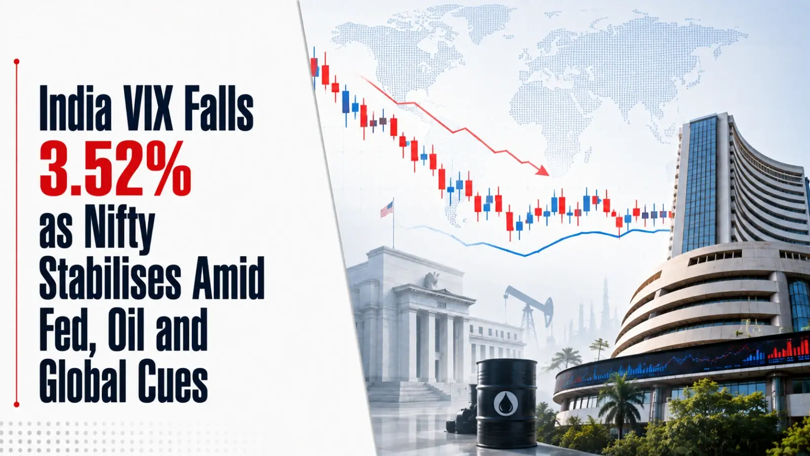 India VIX Falls 3.52% as Nifty Stabilises Amid Fed, Oil and Global Cues
