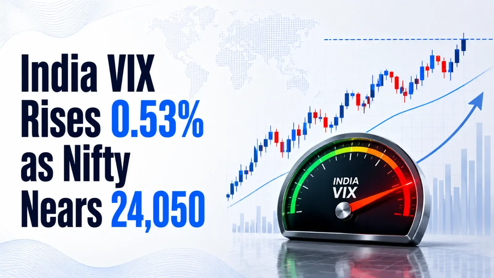 India VIX Rises 0.53% as Nifty Nears 24,050