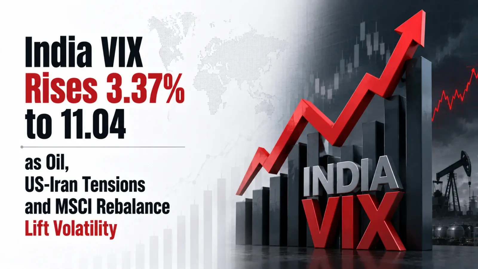India VIX Rises 3.37% to 11.04 as Oil, US-Iran Tensions and MSCI Rebalance Lift Volatility