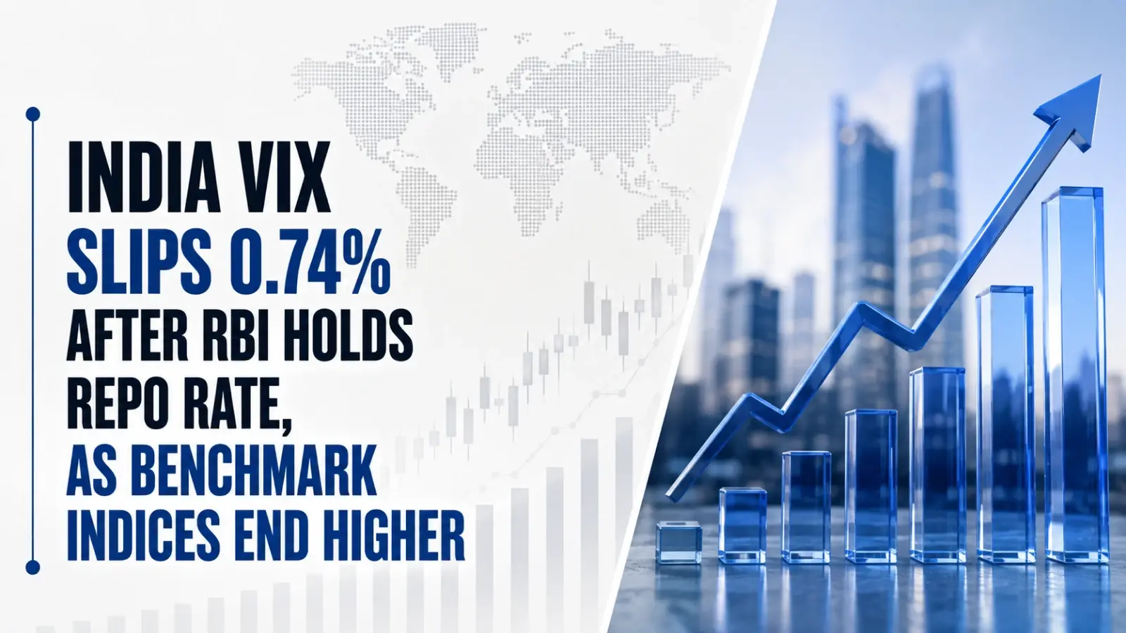 India VIX Slips 0.74% after RBI Holds Repo Rate, as Benchmark Indices End Higher