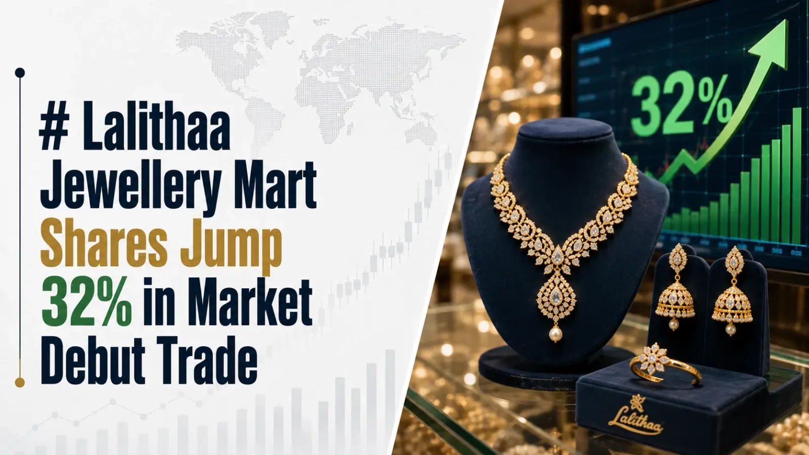 Lalithaa Jewellery Mart Shares Jump 32% in Market Debut Trade