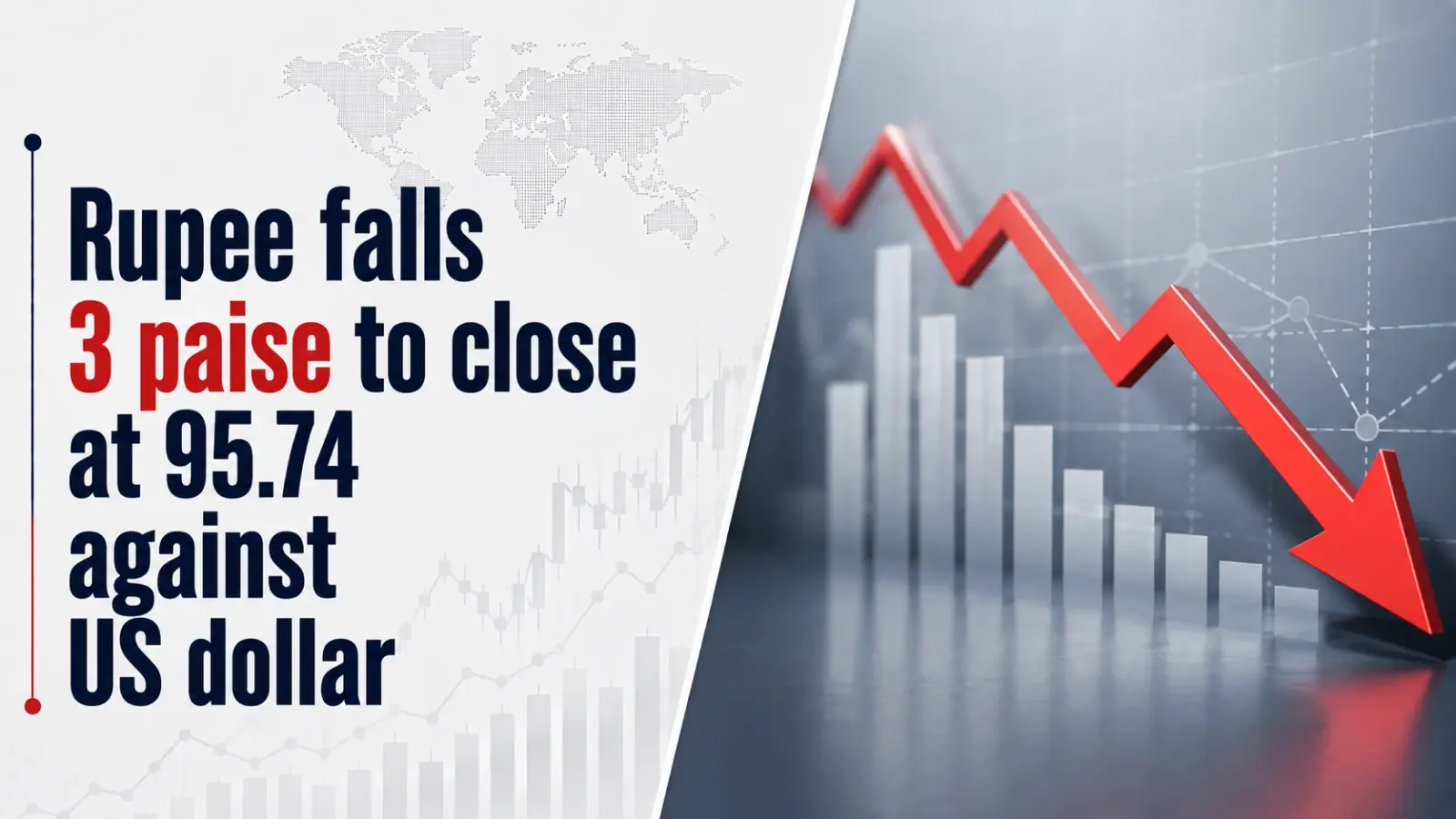 INR vs USD Rate, August 24, 2026: Rupee Falls 3 Paise To Close at 95.74 Against US Dollar