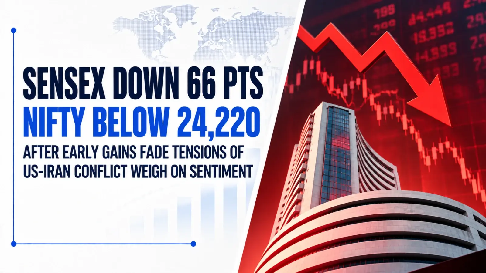 Stock Market Open Today, August 21, 2026: Sensex Down 66 pts, Nifty Below 24,220 After Higher Open; US- Iran Deadlock Weighs on Sentiment