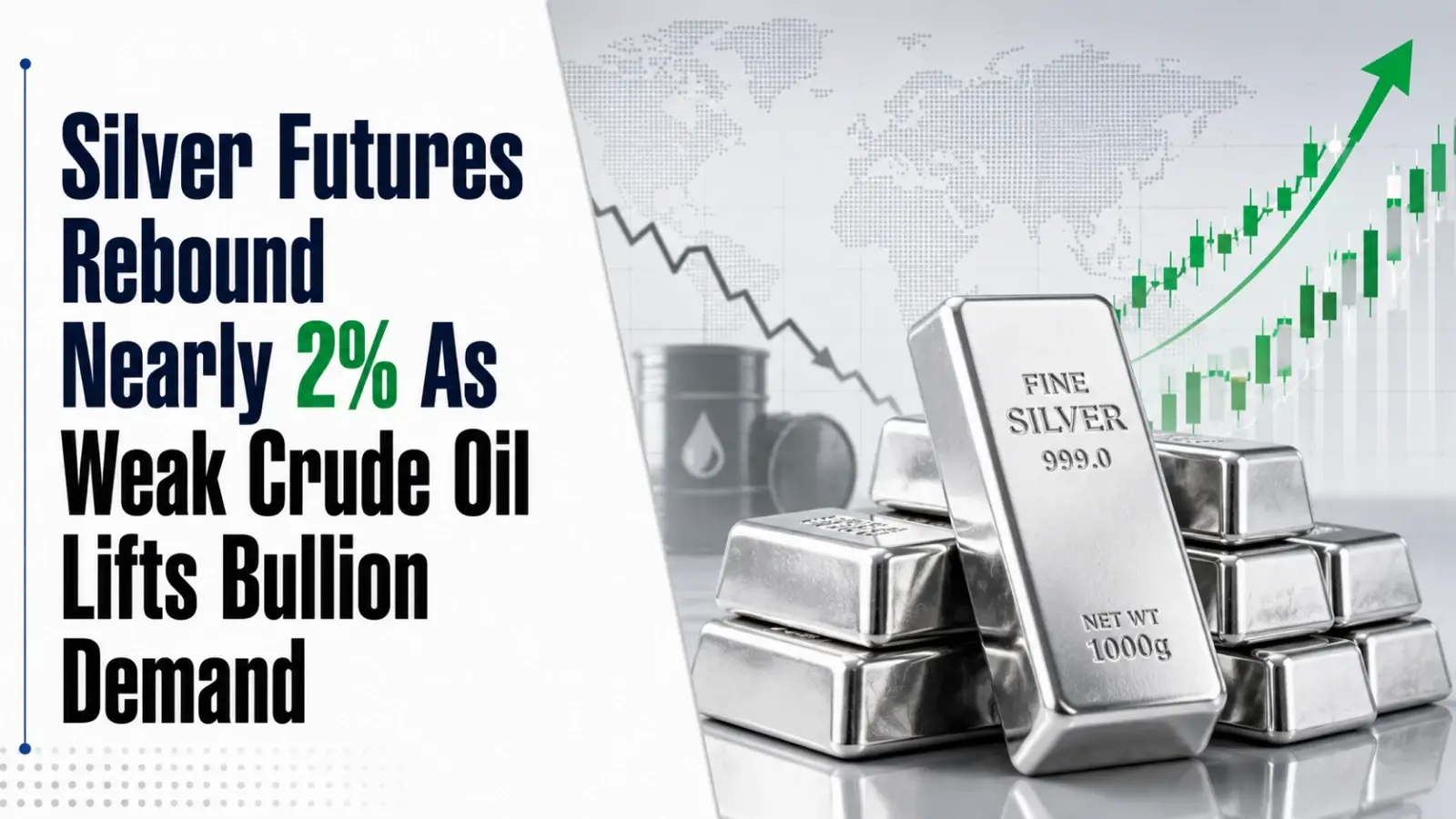 Silver Futures Rebound Nearly 2% As Weak Crude Oil Lifts Bullion Demand