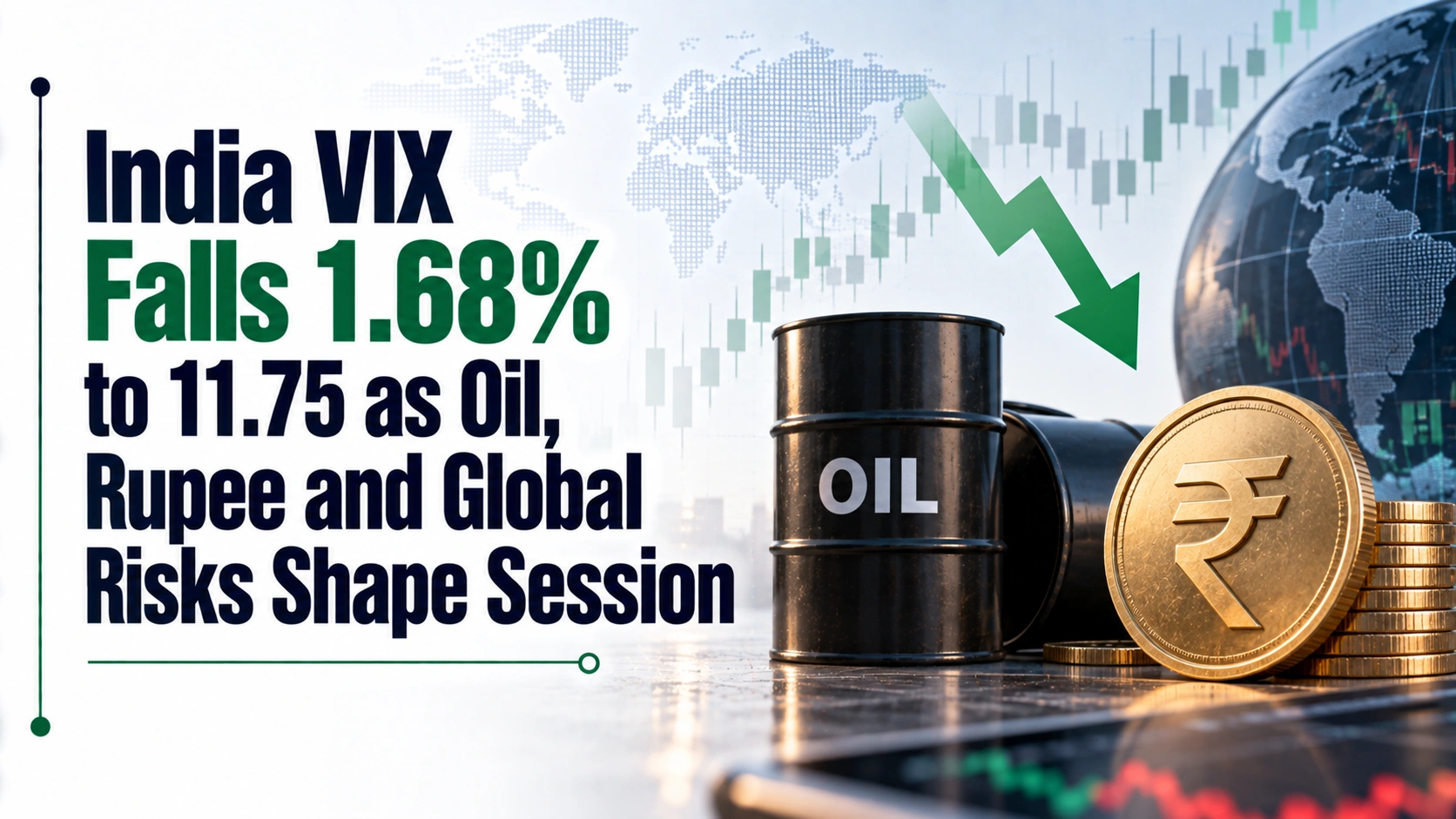 India VIX Falls 1.68% to 11.75 as Oil, Rupee and Global Risks Shape Session