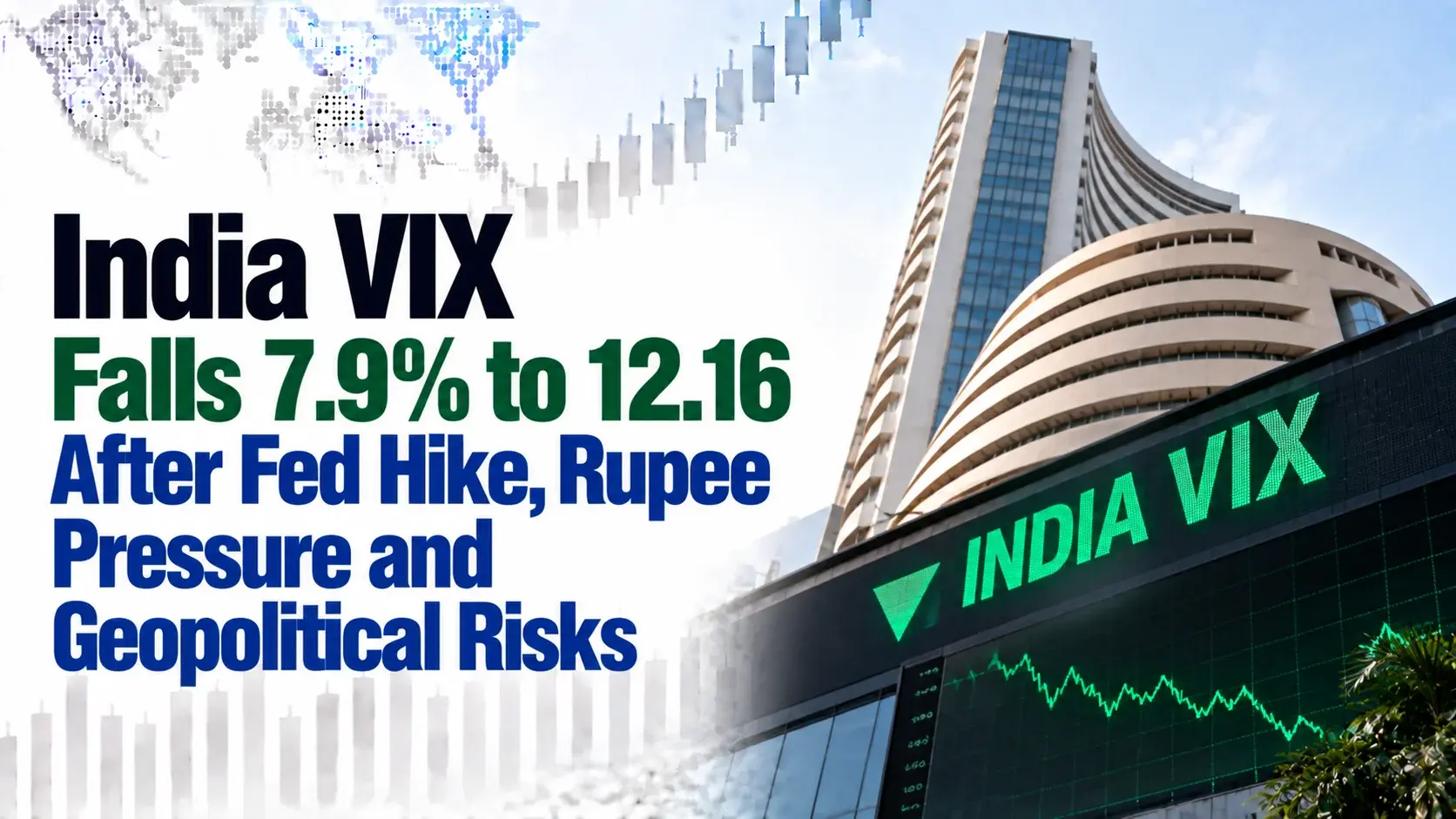 India VIX Falls 7.9% to 12.16 After Fed Hike, Rupee Pressure and Geopolitical Risks