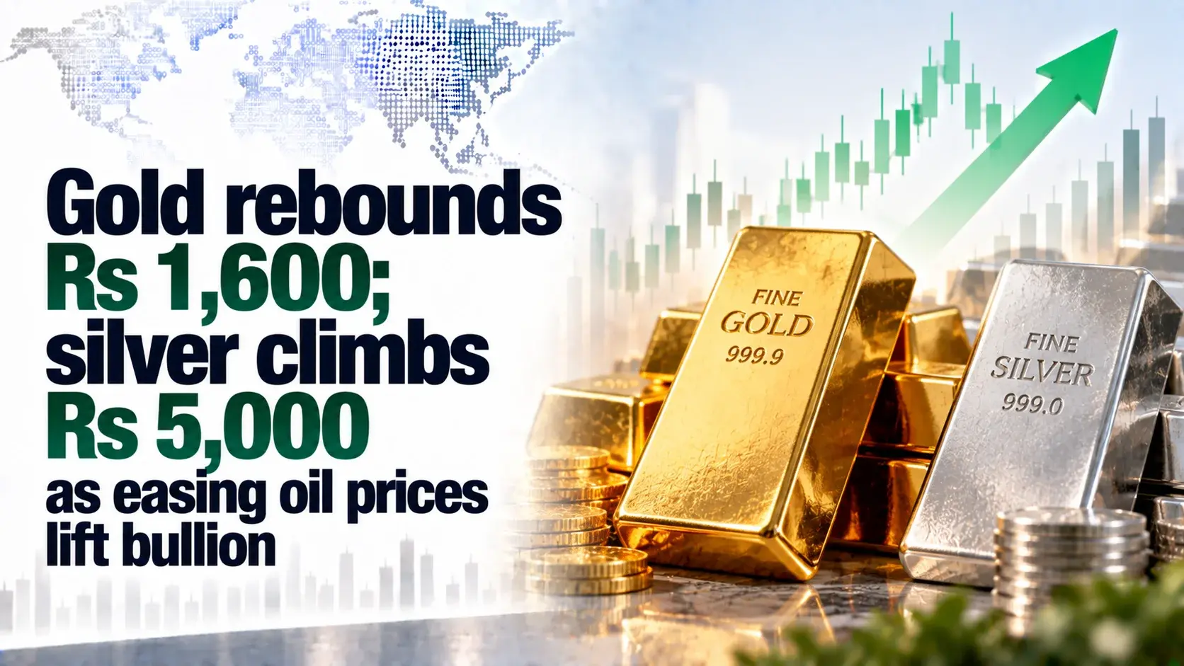Gold Rebounds Rs 1,600; Silver Climbs Rs 5,000 As Easing Oil Prices Lift Bullion