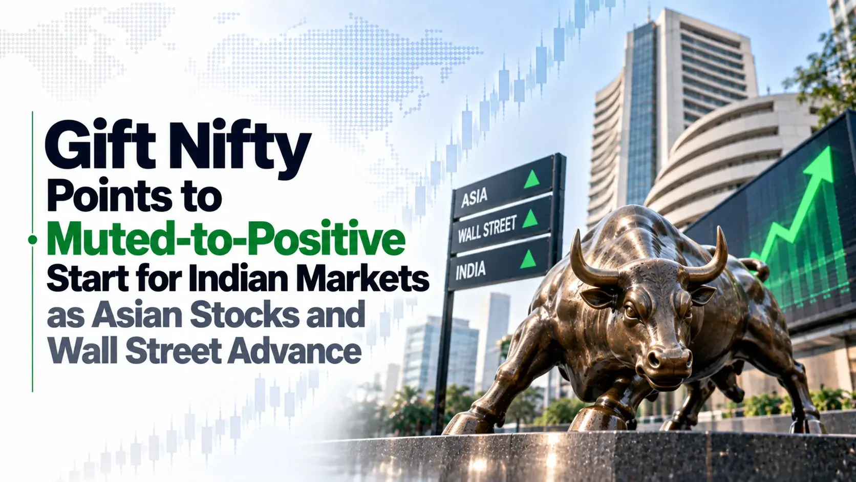 Gift Nifty Points to Muted-to-Positive Start for Indian Markets as Asian Stocks and Wall Street Advance
