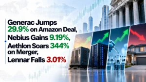 Generac Jumps 29.9% on Amazon Deal, Nebius Gains 9.19%, Aethlon Soars 344% on Merger, Lennar Falls 3.01%